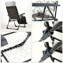 Kokkupandav tool-lamamistool Kadax Zigzak, 152 x 54 cm, hall цена и информация | Уличные cтулья | kaup24.ee