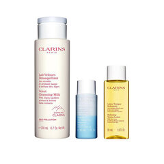 Komplekt Clarins Moisturizing Cleansing: puhastuspiim, 200 ml + niisutav toonik, 50 ml + silmameigieemaldaja, 30 ml hind ja info | Näopuhastusvahendid | kaup24.ee