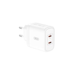 XO wall charger CE08 PD 50W 2x USB-C white цена и информация | Зарядные устройства для телефонов | kaup24.ee