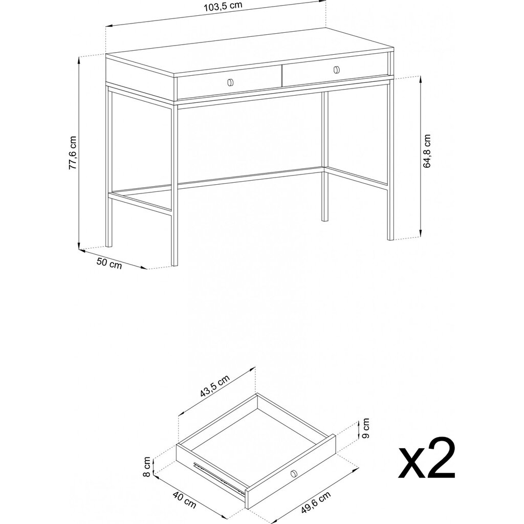 Tualettlaud Akl Furniture Mono MT104, sinine hind ja info | Tualettlauad | kaup24.ee