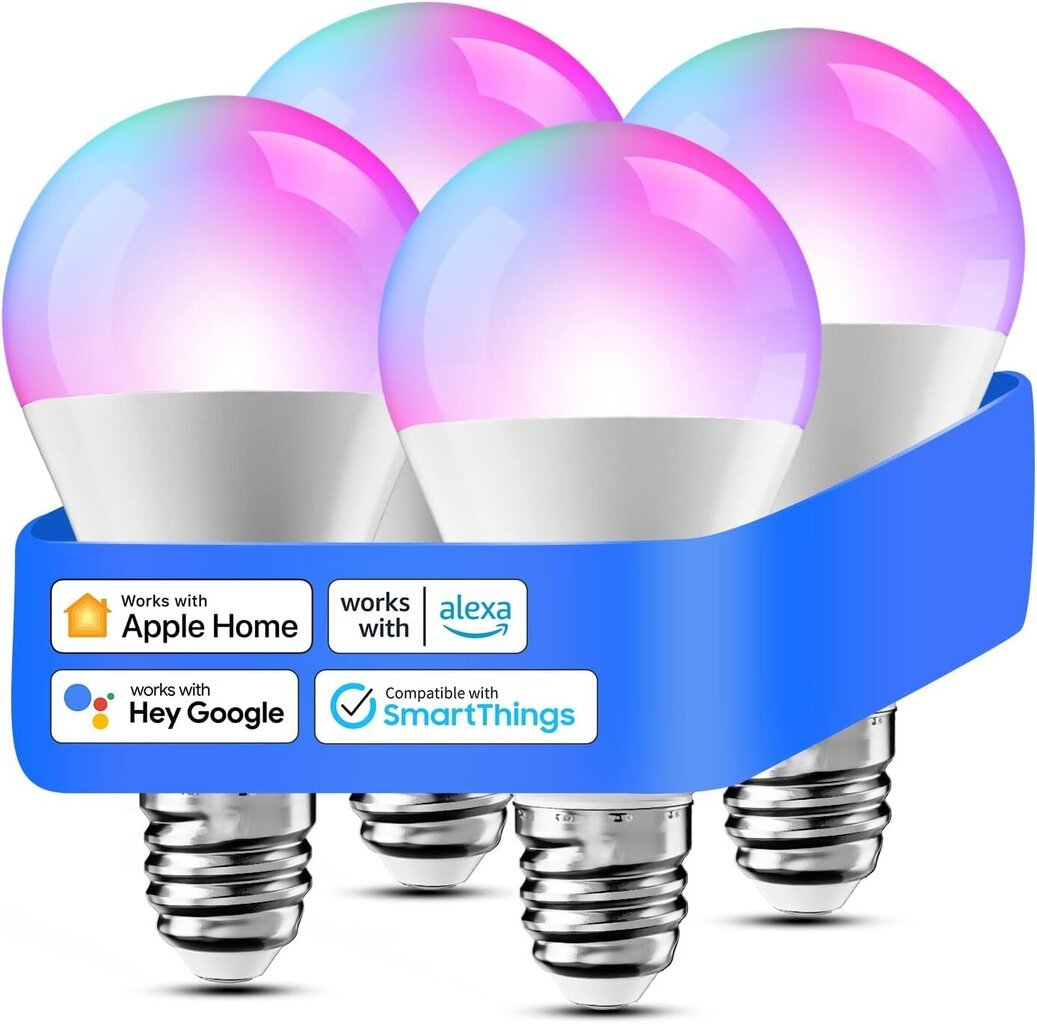 Merossi WLAN Smart Bulb for HomeKit WiFi - Hämardatav RGBWW LED mitmevärviline pirn, 4 tk цена и информация | Lambipirnid, lambid | kaup24.ee
