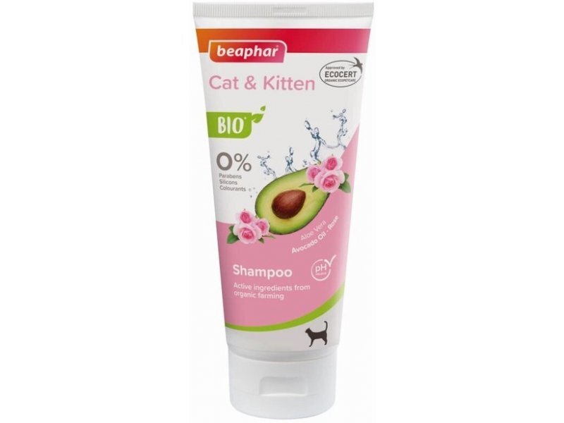 Šampoon kassidele Beaphar Bio Shampoo Cat & Kitten, 200ml hind ja info | Karvahooldustooted loomadele | kaup24.ee
