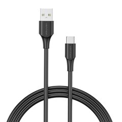 USB 2.0 A to USB-C 3A Cable Vention CTHBH 2m Black цена и информация | Кабели для телефонов | kaup24.ee