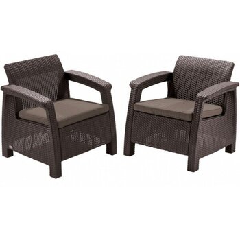 Товар с повреждением. Садовые стулья Corfu Duo Set коричневый цена и информация | Товары с повреждениями | kaup24.ee