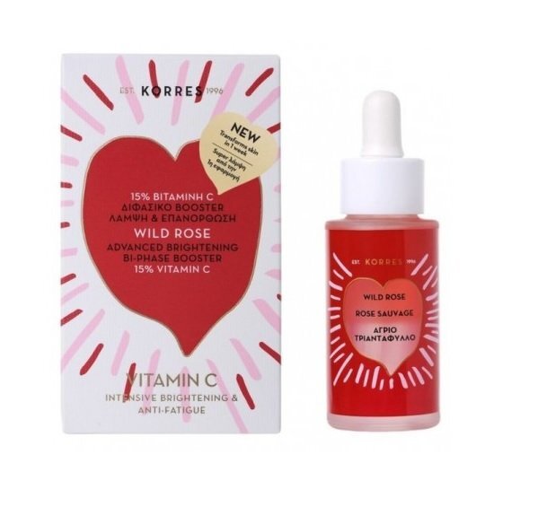 Näoseerum Korres Wild Rose Bi-phase Booster 30 ml цена и информация | Näoõlid, seerumid | kaup24.ee