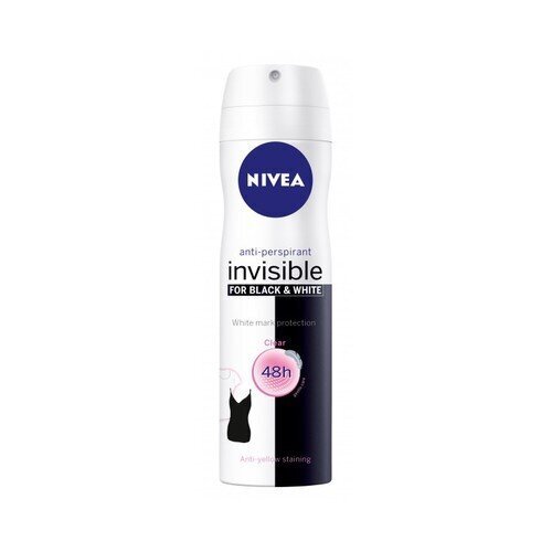 Deodorant Nivea Antiperspirant Spray Invisible Black & White Clear Mini, 100 ml hind ja info | Deodorandid | kaup24.ee