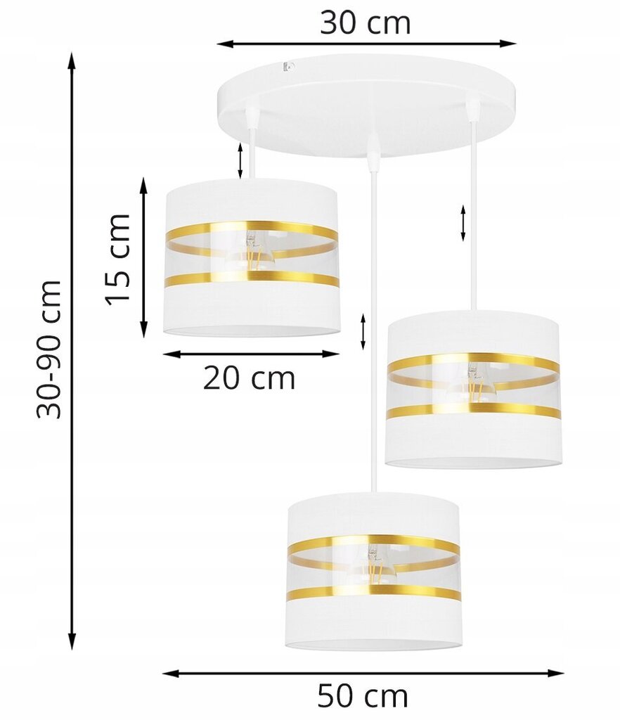 LightHome rippvalgusti Elegance Gold hind ja info | Rippvalgustid | kaup24.ee