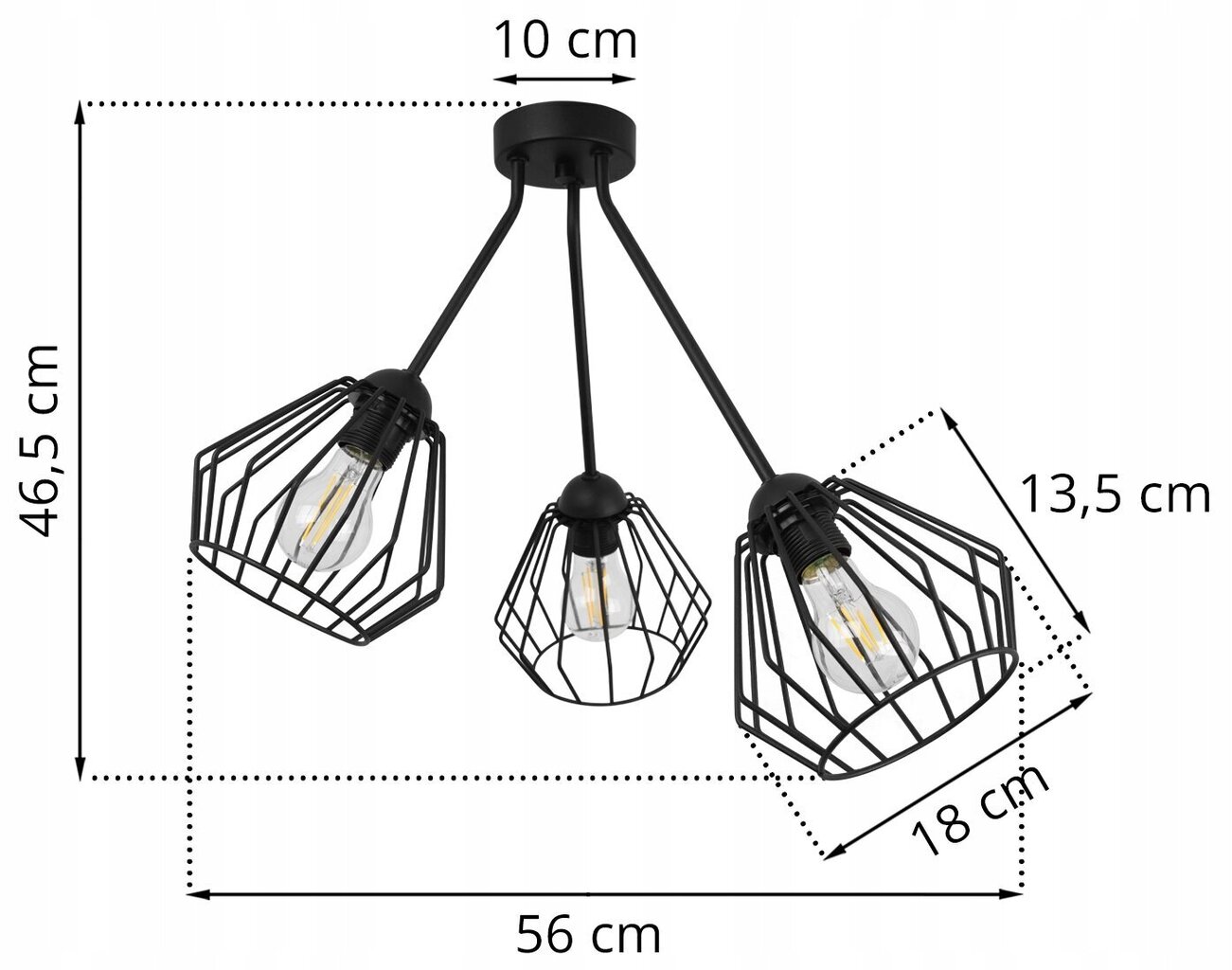 LightHome rippvalgusti Trio Santos hind ja info | Rippvalgustid | kaup24.ee