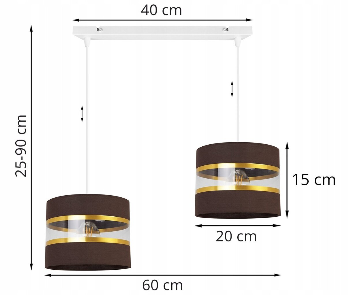 LightHome rippvalgusti Elegance Gold цена и информация | Rippvalgustid | kaup24.ee