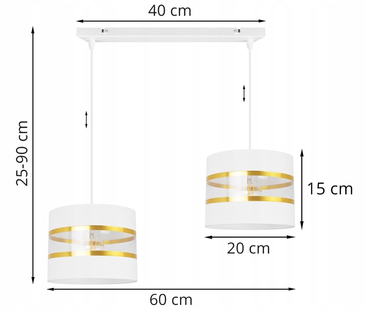 LightHome rippvalgusti Elegance Gold цена и информация | Rippvalgustid | kaup24.ee