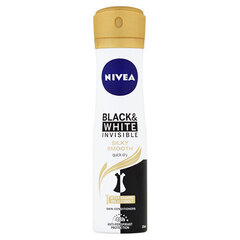 Deodorant Nivea Anti Spray Black & White Invisible Silk y Smooth, 200 ml цена и информация | Дезодоранты | kaup24.ee