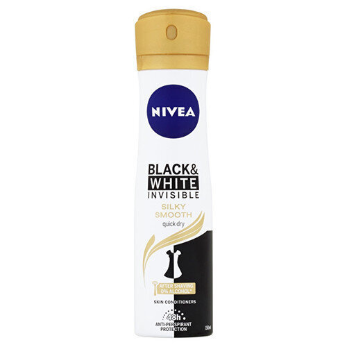 Deodorant Nivea Anti Spray Black & White Invisible Silk y Smooth, 200 ml цена и информация | Deodorandid | kaup24.ee