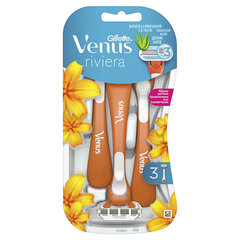 Gillette Ühekordsed pardlid Venus Riviera 3 tk цена и информация | Средства для бритья | kaup24.ee