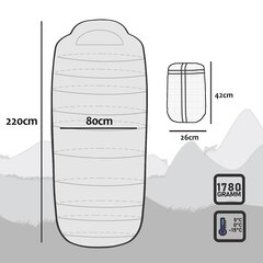 Magamiskott 220 cm, veekindel, sinine цена и информация | Спальные мешки | kaup24.ee