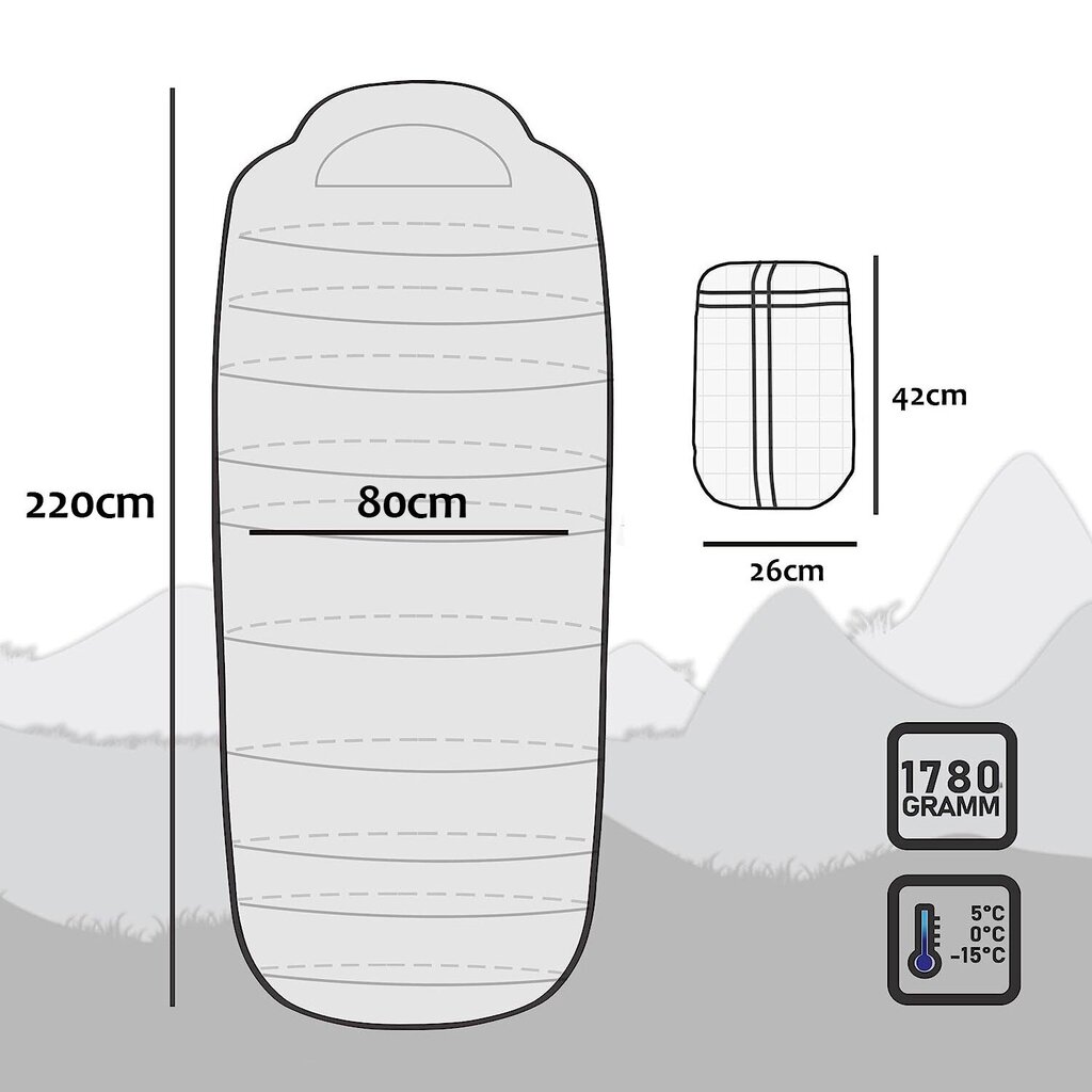 Magamiskott 220 cm, veekindel, sinine цена и информация | Magamiskotid | kaup24.ee