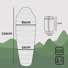 Спальный мешок 220 см, водонепроницаемый, красный/желтый цена и информация | Спальные мешки | kaup24.ee