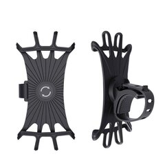 Swivel silicone bike holder - black цена и информация | Mobiiltelefonide hoidjad | kaup24.ee