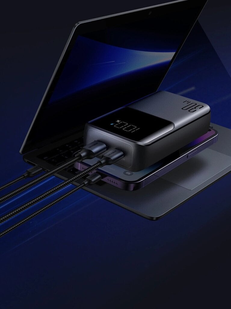 Joyroom powerbank 30W 10000mAh with built-in Lightning and USB-C cables black (JR-PBC06) hind ja info | Akupangad | kaup24.ee