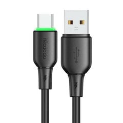 USB to USB-C Cable Mcdodo CA-4751 with LED light 1.2m (black) цена и информация | Borofone 43757-uniw | kaup24.ee