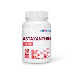 Toidulisand Stivits Astaksantiin 12 mg, vegan kapslid, N60 hind ja info | Vitamiinid, toidulisandid, immuunsuse preparaadid | kaup24.ee