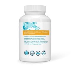 Toidulisand Stivits Omega-3 kalaõli 500 mg + E-vitamiin kapslid, N180 hind ja info | Vitamiinid, toidulisandid, immuunsuse preparaadid | kaup24.ee