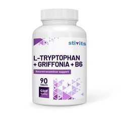 Toidulisand Stivits L-Tryptofaan 200 mg + Griffonia + B6, vegan tabletid, N90 hind ja info | Vitamiinid, toidulisandid, immuunsuse preparaadid | kaup24.ee