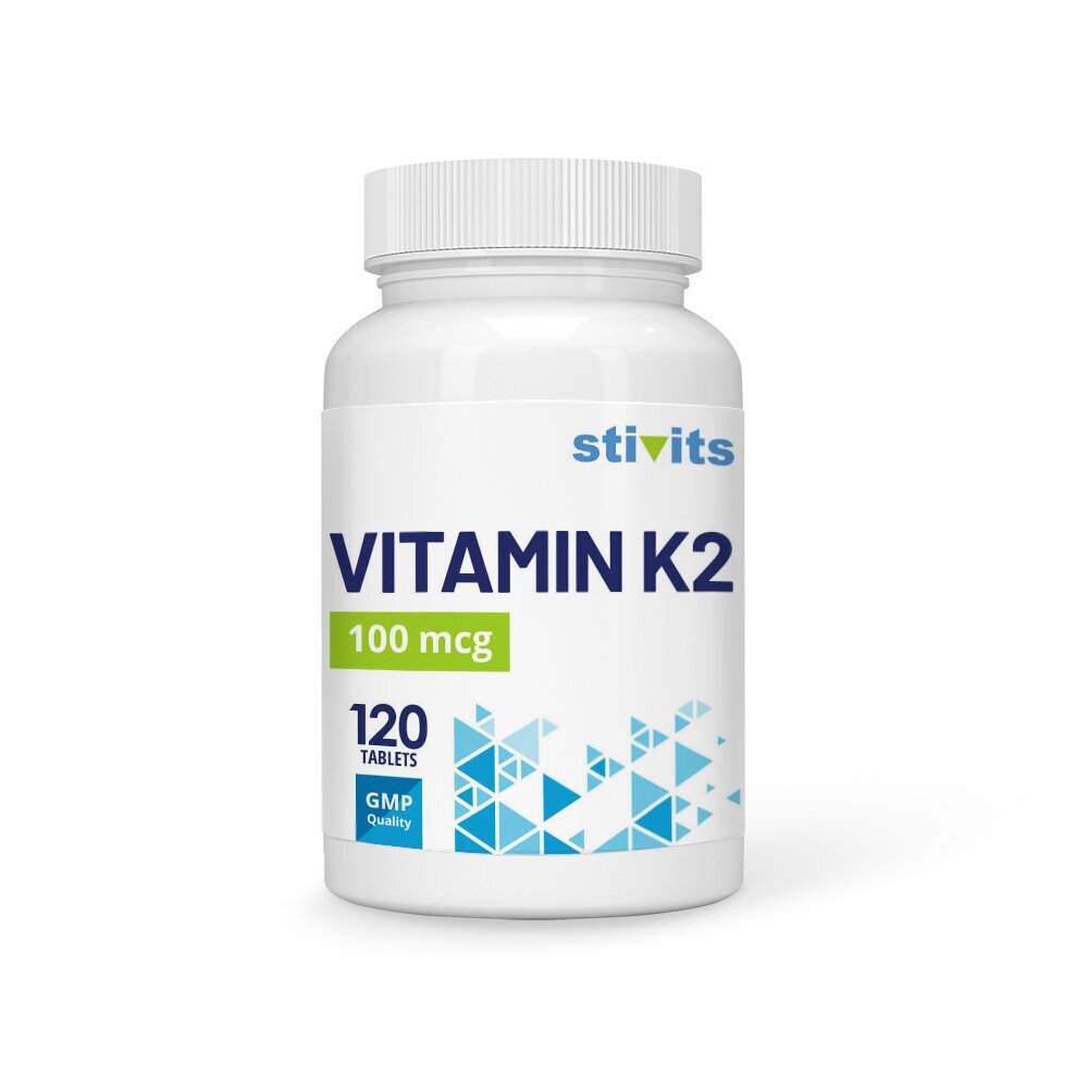 Toidulisand Stivits Vitamiin K2 100 mcg, vegan tabletid, N120 hind ja info | Vitamiinid, toidulisandid, immuunsuse preparaadid | kaup24.ee