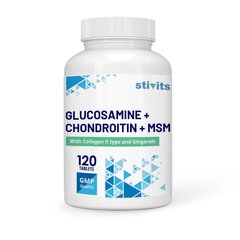 Toidulisand Stivits Glükoosamiin + kondroitiin + MSM, vegan tabletid, N120 hind ja info | Vitamiinid, toidulisandid, immuunsuse preparaadid | kaup24.ee