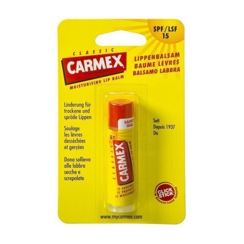 Huulepalsam Carmex Classic Lip Balm SPF15, 4 g цена и информация | Huulepulgad, -läiked, -palsamid, vaseliin | kaup24.ee