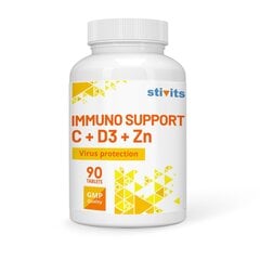 Toidulisand Stivits Immuuntoetus C 1000 mg + D3 + Zn, vegan tabletid, N90 hind ja info | Vitamiinid, toidulisandid, immuunsuse preparaadid | kaup24.ee