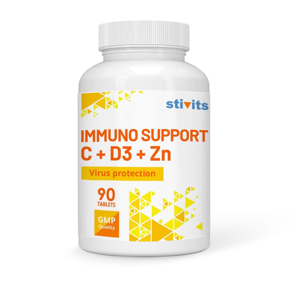 Toidulisand Stivits Immuuntoetus C 1000 mg + D3 + Zn, vegan tabletid, N90 цена и информация | Vitamiinid, toidulisandid, immuunsuse preparaadid | kaup24.ee