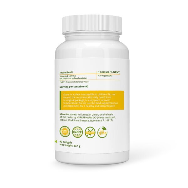 Toidulisand Stivits E-vitamiin 400 RÜ, vegan kapslid, N90 hind ja info | Vitamiinid, toidulisandid, immuunsuse preparaadid | kaup24.ee