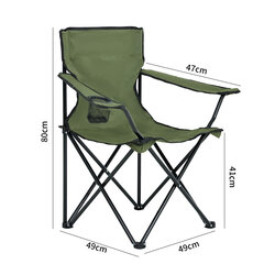 Стулья для кемпинга Anter, 2 шт., зеленые, 80x49x49 см цена и информация | Туристическая мебель | kaup24.ee