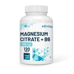 Toidulisand Stivits Magneesium (tsitraat) 400 mg + B6, vegan kapslid, N120 hind ja info | Vitamiinid, toidulisandid, immuunsuse preparaadid | kaup24.ee