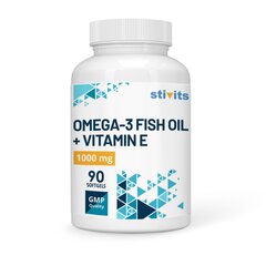 Toidulisand Stivits Omega-3 kalaõli 1000 mg + E-vitamiin kapslid, N90 hind ja info | Vitamiinid, toidulisandid, immuunsuse preparaadid | kaup24.ee