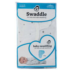 Mähkimistekk SwaddleMe Little Star 40478, valge, L, 3+ kuud hind ja info | Mähkimislinad | kaup24.ee