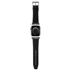 Karl Lagerfeld Saffiano Monogram strap for Apple Watch 38|40|41mm - black цена и информация | Аксессуары для смарт-часов и браслетов | kaup24.ee