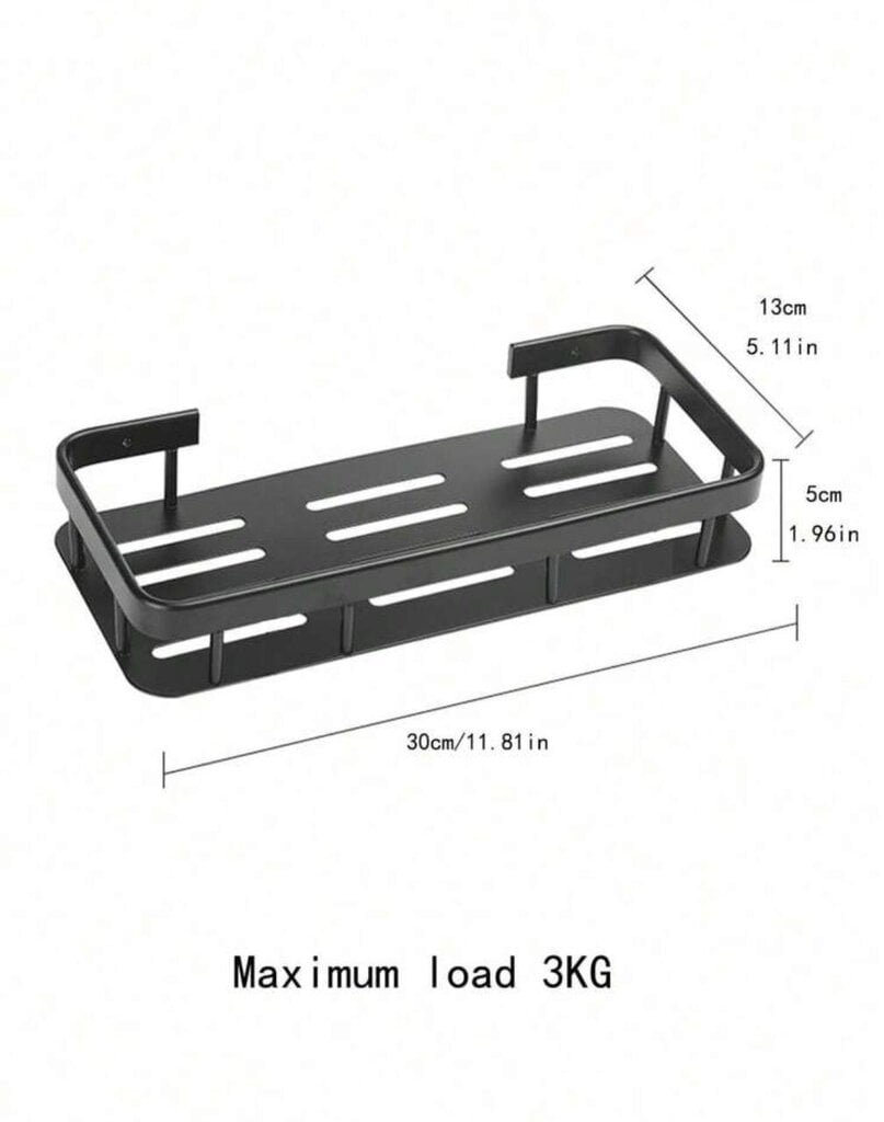 Metallist riiul vannitoas, Electronics LV-823, must, 1 tk hind ja info | Vannitoa sisustuselemendid ja aksessuaarid | kaup24.ee