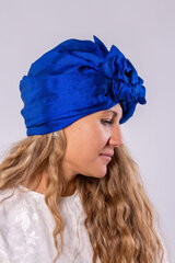 Siidist turban, tumesinine hind ja info | Naiste mütsid ja peapaelad | kaup24.ee