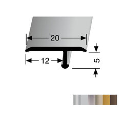 Alumiiniumprofiil katete ühendamiseks EB 291 F5 Kuberit, 270 cm, kuld hind ja info | Ühendusprofiilid | kaup24.ee