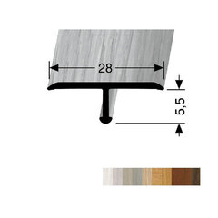 Алюминиевый профиль для соединения покрытий EB 293 H62 Kuberit, цвет песочно-серого дуба цена и информация | Профили соединения | kaup24.ee