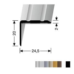 Алюминиевый профиль для отделки углов BEST 235 SK, Kuberit, 270 cм, цвета нержавеющей стали цена и информация | Профили соединения | kaup24.ee