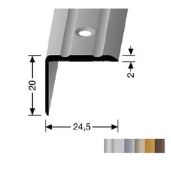 Алюминиевый профиль для отделки углов BEST 235, Kuberit, 270 cм, цвета нержавеющей стали цена и информация | Профили соединения | kaup24.ee