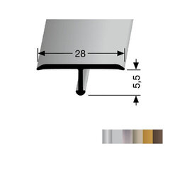 Алюминиевый профиль для соединения покрытий EB 293 F2G Kuberit, цвета нержавеющей стали цена и информация | Профили соединения | kaup24.ee