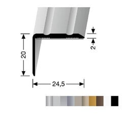 Алюминиевый профиль для отделки углов BEST 235 SK, Kuberit, 90 cм, серебристого цвета цена и информация | Профили соединения | kaup24.ee
