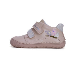 Демисезонные кожаные ботинки для девочки D.D.Step Barefoot, розовые цена и информация | Детские сапоги | kaup24.ee