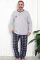 Pidžaama meestele P1141-PI, hall hind ja info | Meeste hommikumantlid, pidžaamad | kaup24.ee