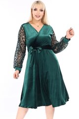 Зеленое велюровое платье F4018-ZA-44/46 цена и информация | Платья | kaup24.ee