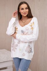 бело-коричневая базовая хлопковая блуза в рубчик rue paris цена и информация | Женские блузки, рубашки | kaup24.ee