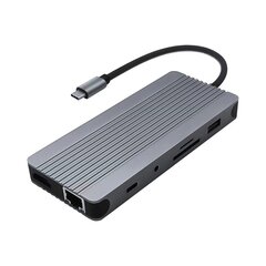 Dokkimisjaam MGL 240411B 12in1 USB tüüp C -M.2 SSD/4K HDMI/LAN/USB/kaardilugeja/Toide kuni 100W цена и информация | Адаптер Aten Video Splitter 2 port 450MHz | kaup24.ee